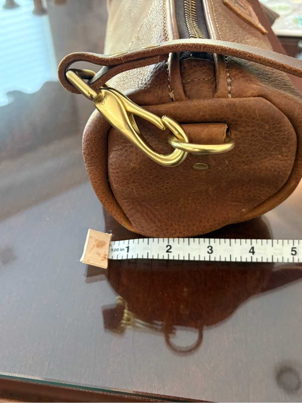 Brown Leather Saddle Roll Bag - Picture 6 of 7